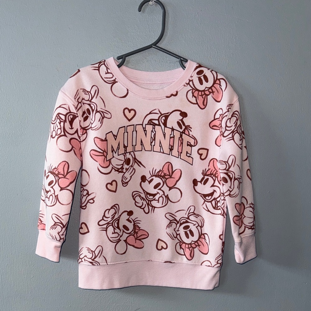 Disney Pink Minnie Mouse All-Over Print Sweatshirt